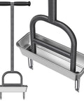 Manual Lawn Core Aerator With Stainless Steel Core Plugs And Storage Tray shown with handle, tray, and weeder tool.