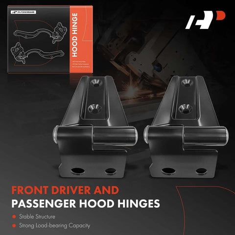 Front Hood Hinges Set For Jeep Wrangler JK 2007-2017 And JK 2018, Driver And Passenger Side Hinges, Durable Steel Construction