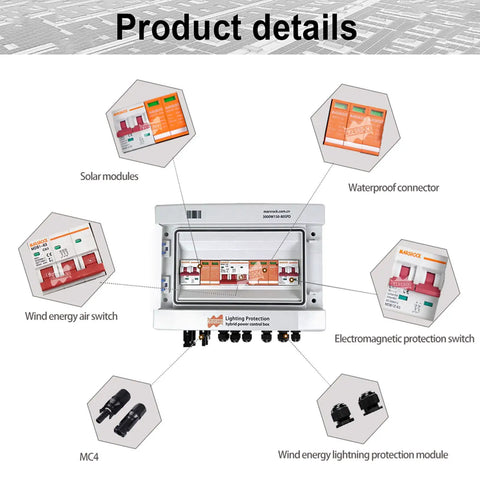 Tough Hybrid Solar Wind Power Controller With Lightning Protection and Hella Reliable Surge Guards For Zero Hassle Off Grid Battery Charging, product details and features.