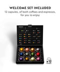 Assortment of coffee and espresso capsules included with Vertuo Plus Deluxe Coffee And Espresso Maker By De'Longhi In Matte Black