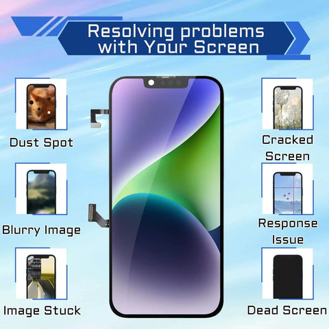 IPhone 14 6.1 Inch OLED Screen Replacement Full Assembly Kit With Digitizer Front Speaker Proximity Sensor 3D Touch Repair Tools