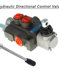 Kimllier hydraulic directional control valve, 1-spool, black body with red BSPP port caps and lever