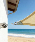 Beefed Up Heavy Duty Beige 12 Foot By 16 Foot Sun Shade Sail Canopy with Reinforced Corners and Edges, 260 GSM Permeable Fabric