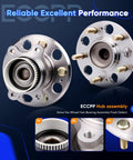 Rear Five-Lug Wheel Bearing And Hub Assembly With ABS Compatible With Hyundai Azera 2011 2017, front and side view