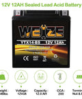 YTX14 BS ATV Battery With Beast Mode Power Maintenance Free Sealed AGM 14Ah 200 CCA For Honda Suzuki Kawasaki Yamaha Quad