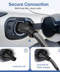Heavy Duty Nacs To J1772 Electric Vehicle Charging Adapter For Tesla 60A 250V Juice Solid Level One And Two Wall Socket Converter with secure connection.