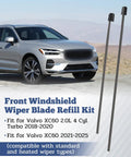 Volvo XC60 Front Windshield Wiper Blade Refills Kit Two Pack For 2018 To 2025 B8 T8 SUV Replace 31490722 image with car background