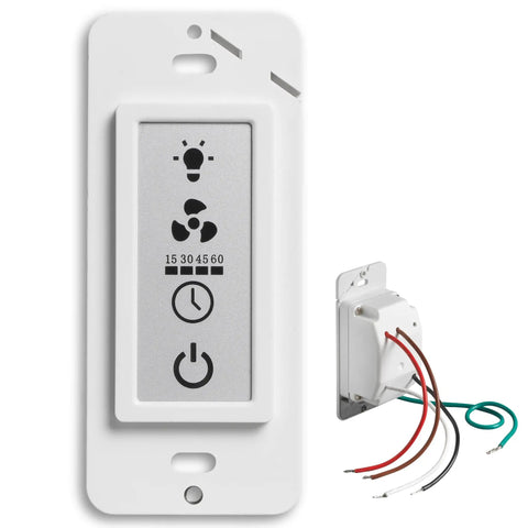 LCD Bathroom Timer Switch With 3 Function Ventilation Fan And Light Control Dimmable Light Settings Easy View Buttons Fits Most Bath Fans No Fuss Installation