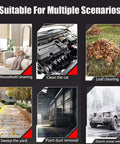 Image showing Jet Blower 2.0 Handheld Cordless Air Dryer For Cars, Patios And Snow With Beast Mode 160,000 RPM Turbo Power and 200 MPH Airflow used for cleaning scenarios including household cleaning, car engine, leaf clearing, yard sweeping, dust removal, and snow removal with DeWalt Battery Compatible.