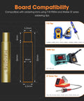 Dimensions and compatibility of Heat Set Insert Tips For Threaded M2 To M8 Inserts, Soldering Iron Tips For Plastic 3D Printed Parts
