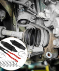 Universal Car Inner Tie Rod Boot Kit With Clamp Pliers, Cuttable Flexible Silicone Rack Boots, Dust Shield For Steering Rack And Pinion, Clamps And Ties, Adjustable Size Fits 0.39 To 1.77 Inches in use on a vehicle.