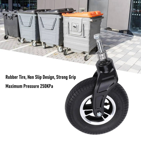 8 Inch Universal Caster Wheels With Non Slip Design Heavy Duty 250KPa Load Capacity Rubber Cart Wheels for recycling bins