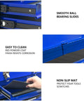 Heavy Duty 20 Inch Steel Rolling Tool Chest With Three Drawers Locking System And Drawer Interlock For Safe Transport features