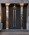 60 Inch Solid Stainless Steel Push Pull Door Handle Set With Heavy Duty Commercial Grade 304 Brushed Finish Deep Engagement Standoffs Glass And Barn Door Pulls For Interior Doors Built To Last on modern black double entry doors