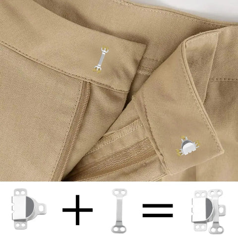 25 Pack Sewing Hook And Eye Closures For Clothing Repair And DIY Craft Hidden Closure Fasteners attached on fabric
