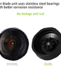 Comparison of worn blade with rust and new stainless steel blade for 7 Fins Blender Blade Replacement Kit Pro Grade With Silicone Gasket Ring For Auto iQ Series And High Power Blenders Compatible With NN100 NN100A NN101 NN102 BL64230 BL48230 BL68230 And More