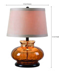 Casual Table Lamp With Amber Textured Glass Base And Cream Tapered Drum Shade For Cozy Ambient Glow Three Way Lighting