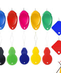 12 Pack Automatic Needle Threaders for Hand and Machine Sewing in vibrant colors, various shapes, for easy threading in quilting and crafting