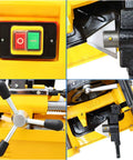 Heavy Duty Electric Pipe Threader Machine For Plumbing Pros Works Like A Charm Handles 1/2 To 2 Inch Pipes Smoothly showing control panel and threading tool.