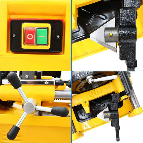 Heavy Duty Electric Pipe Threader Machine For Plumbing Pros Works Like A Charm Handles 1/2 To 2 Inch Pipes Smoothly showing control panel and threading tool.