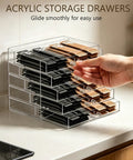 Hand opening Stackable Drink Packet Organizer With 10 Clear Acrylic Drawers For Water Flavor Mixes Tea Bags And Water Packets