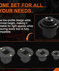 Low Profile Impact Socket Adapter Set for Tight Spaces Four Piece Drive Converter Kit Converts Three Quarters to One Inch One Half to Three Quarters One Half to Three Eighths and One Quarter to Three Eighths