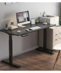 Sleek Electric Height Adjustable Standing Desk With Hella Sturdy Mdf Top Ideal For Home Office And Gaming featuring a modern setup.