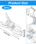 40 Pack 3.5 Inch Large Clear Balloon Arch Clips Transparent Spring Clamps Heavy Duty For Balloon Arches Backdrops Crafts