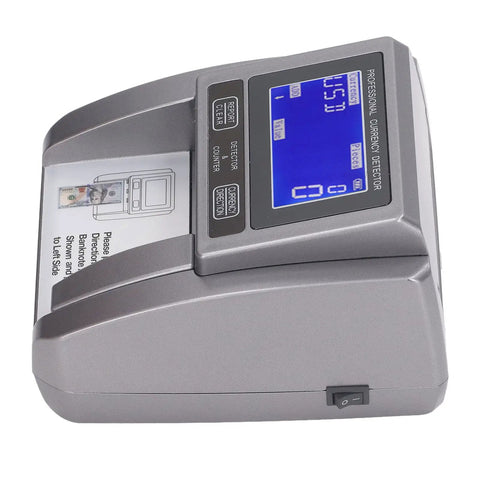 Fast Money Counter Machine With Bright LED Display Counts 120 Bills Per Minute No Jam Cash Counter In Multiple Modes Ideal For Shops And Retail 100 240 Volt US Plug, side view