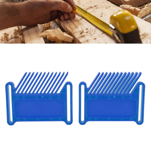 Adjustable Woodworking Featherboard Safety Holder for Table Saw Router Table and Bandmill Stackable Fence Guide, blue clamp plates.