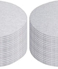 Grab These 50 Pack Super Tough 7 Inch Aluminum Oxide Sanding Discs With Hook Loop Backing And Flocking Design, stacked sandpaper discs.