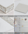 14 Inch Crystal Flush Mount Ceiling Light LED Close To Ceiling Fixture Modern Dimmable Crystal Chandelier with K9 Crystal Beads
