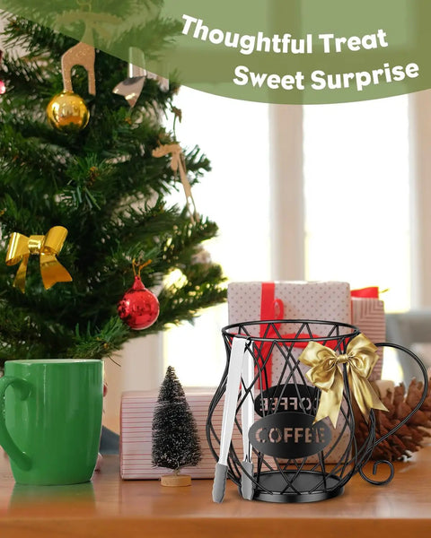 K Cup Holder With Ice Tongs And Large Capacity Coffee Pod Organizer For 10 To 30 Pods beside gifts and ornaments