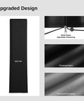 Outdoor Pyramid Patio Heater Cover With 300D Oxford Fabric Zipper And Storage Bag Waterproof Dustproof Windproof Snow Resistant 91 Inch Tall showing upgraded metal zipper, thickened fabric, and PU coating.