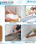 Grout Caulk Finishing Tool Set With Assorted 4 Size Spreads for Smooth Sealant Application on sink, windows, floors, tiles