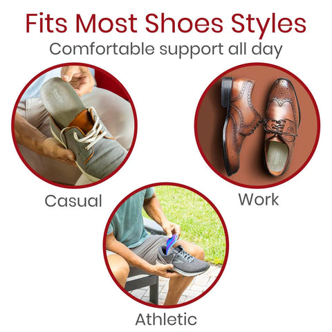 All Day Comfort Gel Insoles For Men And Women Shoe Inserts For Walking Running Hiking And Standing All Day in casual and work shoes