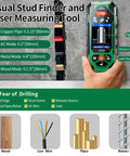 10 In 1 Stud Finder And Wall Scanner With Laser Tape Measure And Digital Level For DIY Renovations, Heavy Duty Wall Scanning, Precise Stud Detection, 131ft Laser Range, And Quick Leveling All In One Handy Tool on concrete wall