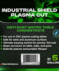 Label of Pro Grade Green Coolant For Plasma Cutting That Protects Table Surfaces And CNC Beds From Rust With Slag Release Formula 5 Gallons