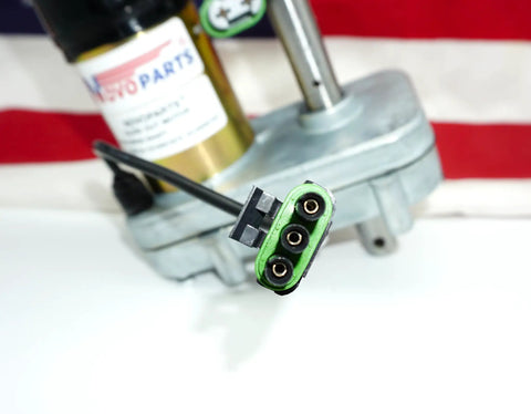 RV Slide Out Motor Long Drive Shaft Replacement For Power Gear Slide Out Motor MX2 382134 motor close-up with connectors