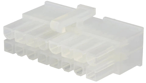 16 Circuit Receptacle And Plug Housing With Terminals For AWG 18-24 Mini-Fit Jr Plug-And-Play Ready Connector Kit White Easy Install Durable Plastic Shell Secure Locking Latch For DIY Electronics Projects, white plastic housing