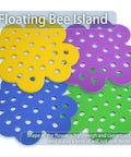 Floating Bee Island Watering Station for Outdoor Gardens with colorful honeycomb design in EVA foam