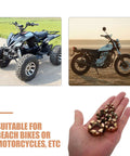 Built Tough Golden Alloy Castle Nut Kit For Go Kart Steering Rod Replacement 5-Piece shown with ATVs and motorcycles