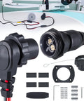 Heavy Duty Trolling Motor Plug And Receptacle Kit For Freshwater And Saltwater Boats Waterproof 8 AWG Connector Socket 60 Amp Up To 48V Marine Battery Accessory With Male And Female Connectors shown with installation hardware.