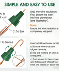 Diagram showing installation of Winged Ground Wire Connector Nuts Pack Of 100, UL 467 and CSA listed for electrical grounding.