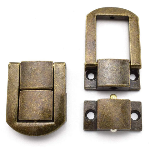 4 Pack Zinc Alloy Toggle Latch With Screws, Antique Bronze Finish, Rectangle Mini Hasp Clasp For Toolbox, Suitcase, Jewelry Box, Built Tough