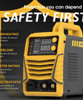 Ultimate 160A MIG Welder Kit For Professionals And Hobbyists Features 4-In-1 Synergic Capability gas MIG display panel