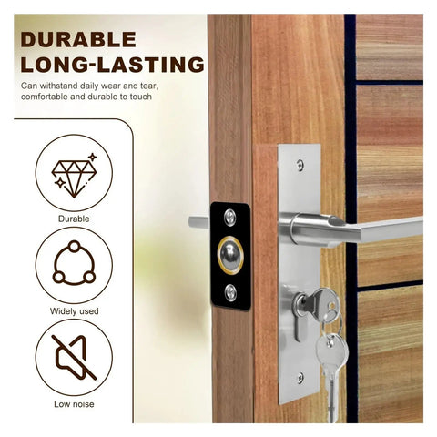 Heavy Duty Door Ball Catch Kit With Screws Keeps Cabinets Secure Silent Spring Roller Stopper For Gate Closets Sliding Doors Easy Install, showing durable material and low noise feature.