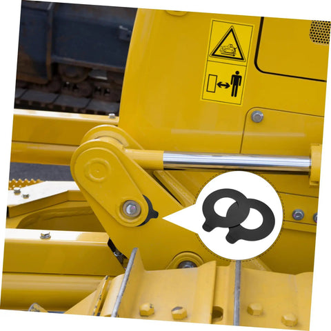 Heavy Duty Excavator Pin Shim Kit With Round Rubber Washers And Industrial Pads For Machinery Replacement Parts And Boom Bushing Fits Various Models For Quick Durable Replacements, shown on excavator joint
