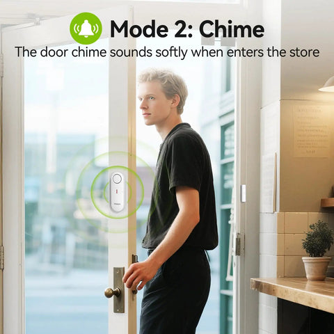 Two Pack Kid Safe Home Door Alarm System With 2 In 1 Chime And Alarm Three Level Volume Control Loud 98 Decibel Alerts For Doors Windows Rooms Garage RVs Pool House on glass door