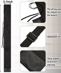 Two Piece Sword Bag Set With Straps 50 inch long black katana cover with adjustable strap and leather bottom